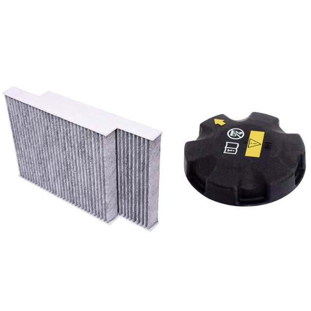 2 Set Car Accessories: 1 Set Cabin Filter & 1 Pcs Radiator Overflow Coolant Recovery Expansion Tank Cap,2 * Cabin Filter 1 * Tank Cap,Gray & Black
