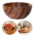 thumbnail image 6 of Wooden Hand Carved Round Salad Bowls, Perfect for Mixing Food, Nuts, Appetizers, Desserts, Rice Soup Noodle Dinnerware Decoration, 6 of 8