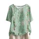 thumbnail image 1 of Tops de Lino para Mujeres Imprimir Suéter Cuello Redondo Manga Corta Superior Poliéster, Blusa de Moda Casual para la Primavera Y el Verano, 1 of 5