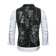 thumbnail image 4 of Styesk Vestes pour Hommes Veste Formelle Imprimée Performance de Scène Sans Manches avec Boutons et Poches, 4 of 6