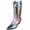 Multi, variant on Berness Myrtle Women's Mid-Calf Cowboy Boots Pointed Toe Embroidered Stitching Block Heel Western Country Concert Line Dance Boots Pull-On Multi Colorful 8