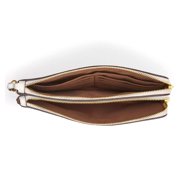 Coach Women’s Double Zip Wristlet Wallet in Signature Canvas (Sand / Chalk)