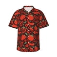 thumbnail image 2 of Picia Tomatoes And Chili Gentle Cotton Regular Fit Short Sleeve Casual Hawaiian Shirt for Men-Medium, 2 of 8