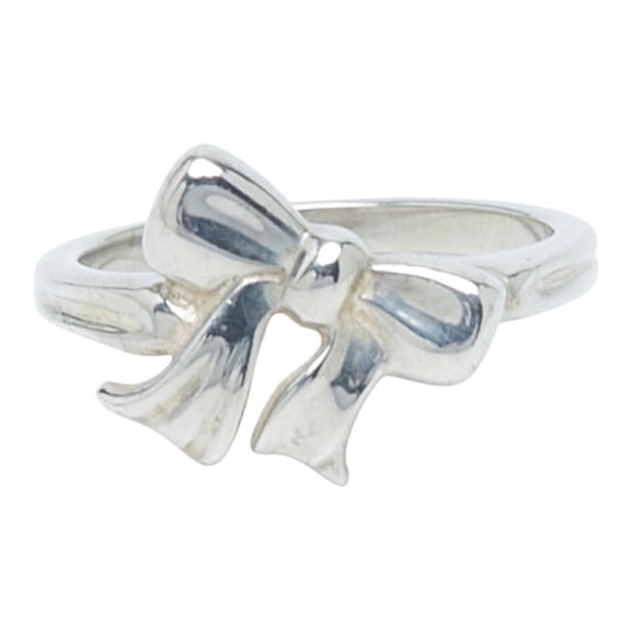 Pre-Owned Tiffany & Co. Ribbon Ring, SV925 Silver, Women's (Fair)