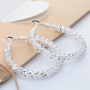 - Fancyleo Simple Hoop Earrings Crystal Circle Irregular Spiral Clip Circle Earrings Women