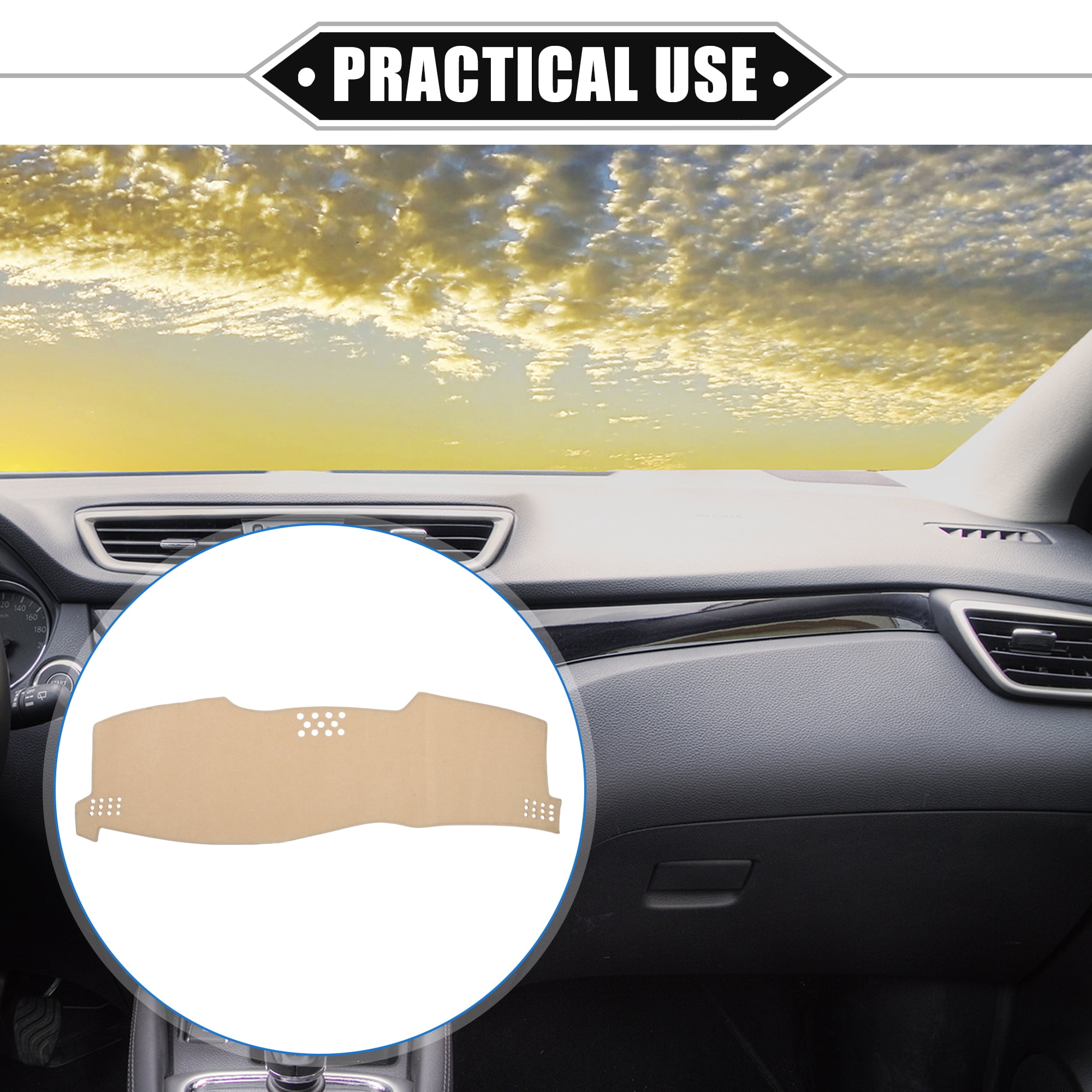 Unique Bargains Car Dashboard Cover Mat for Toyota Avalon 2005-2010 Beige