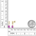 thumbnail image 6 of Gem Stone King 14K Yellow Gold Pink Created Sapphire and Lab Grown Diamond Earrings for Women | 2.01 Cttw | Gemstone September Birthstone | Pear Shape 8X5MM, 6 of 6