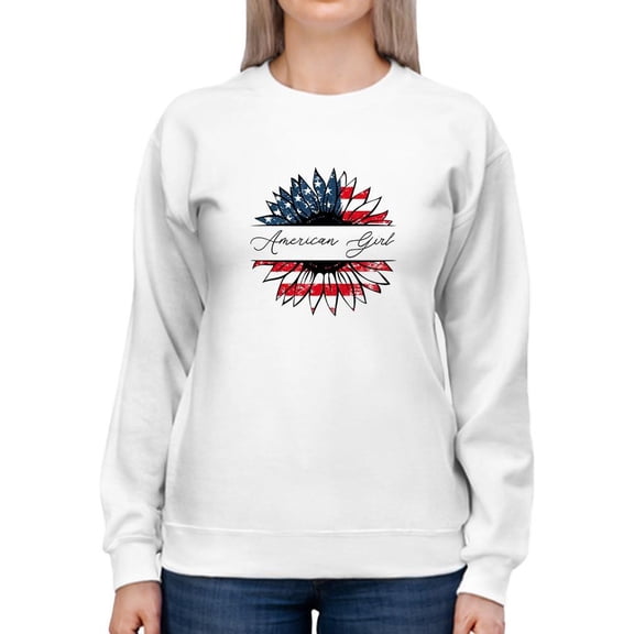 American Beautiful Sunflower Sweatshirt Women's -SmartPrintsInk Designs