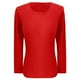 thumbnail image 3 of MHFRRA Camiseta Informal de Manga Larga Acanalada con Cuello Redondo y Corte Entallado para Mujer Rojo, 3 of 4