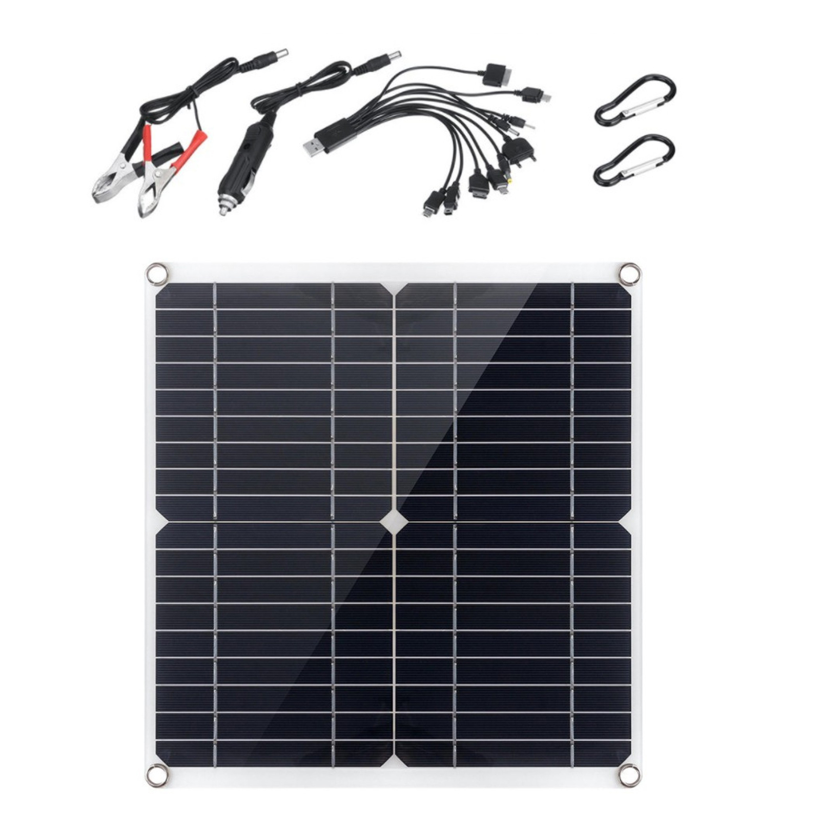 Dual USB Device Solar Panel Monocrystalline Solar Energy Battery for Outdoor Charging, 50W