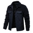 thumbnail image 5 of Maoxin Men's Jacket Men's Jacket Casual Lambswool Jacket Long Sleeve Hoodless Casual Jacket Dark Blue 2XL, 5 of 7