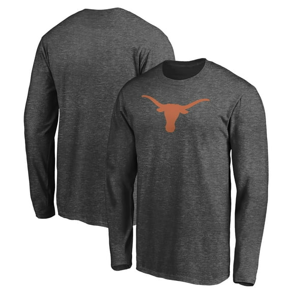 Men's Charcoal Texas Longhorns Team Logo Long Sleeve T-Shirt