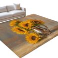 thumbnail image 2 of 4'x6' Area Rugs, Sunflower Indoor Outdoor Area Rug for Living Room Bedroom, Vintage Yellow Botanical Floral Summer Washable Bathroom Rugs Kitchen Floor Carpet Mats Home Decor Aesthetic, 2 of 6