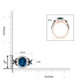 thumbnail image 4 of ANGARA Natural 2.2 ct London Blue Topaz Crossover Ring with Diamond in 14K Rose Gold for Women (Size-9x7mm) | November Birthstone, Anniversary, Jewelry Gift for Women | Natural London Blue Topaz Ring, 4 of 9