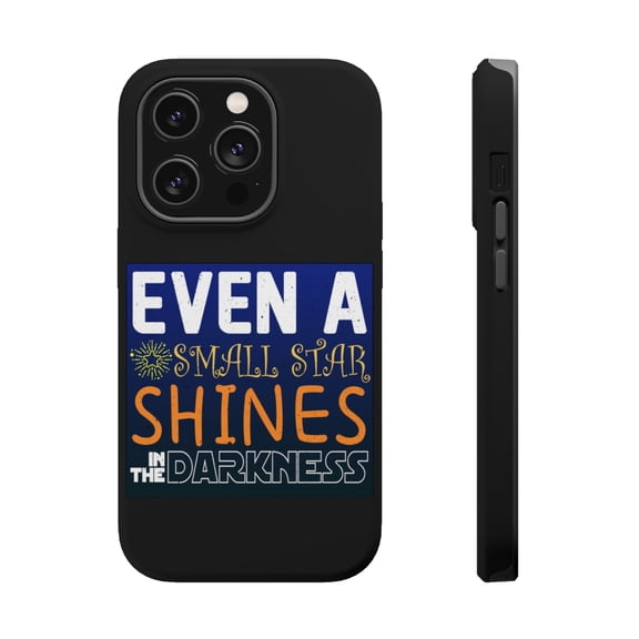 DistinctInk Tough Case for Apple iPhone 15 PRO (6.1" Screen), Compatible with MagSafe Charging - Small Star Shines In Darkness