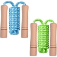 thumbnail image 1 of Cuerda de saltar de algodón trenzado para niños con mangos de madera, ajustable, ideal para fitness, ejercicio al aire libre y desarrollo de la coordinación (edades 4-8), 1 of 8
