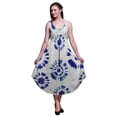 thumbnail image 1 of Bimba Robe Midi Bohème Sans Manches Imprimée Teinture sur Nœuds pour Femmes - TTTG, 1 of 1