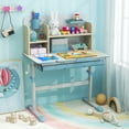 thumbnail image 2 of Patiojoy Kids Study Desk Height Adjustable Children Writing Table w/ Tilt Desktop Home School Student Learning Desk Blue, 2 of 9