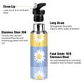thumbnail image 3 of Yayeee 20oz Insulated Water Bottle Double Wall Stainless Steel with Flip Straw Lid, Light Blue Daisy, 3 of 7