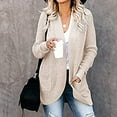 thumbnail image 4 of Aoochasliy Womens Cardigan Clothes Soild Long Sleeve Pocket Plush Long Knit Cardigan Sweater, 4 of 9
