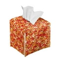 thumbnail image 6 of ZIATUBLE Thanksgiving Maple Leaves Square Tissue Box Cover Fall Pumpkin Leather Tissue Box Cover Decorative Rectangular Tissue Box Covers with Snap Button Napkin Tissue Box, 6 of 7