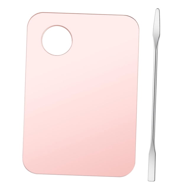 simhoa Handheld Makeup Mixing Palette, Color Matching Liquid Foundation painting Paint Pink W/ Mixing Rod