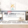 thumbnail image 3 of Harper & Bright Designs Twin Size Low Daybed with Trundle, Wood Twin Platform Bed Frame with Rails for Boys and Girls Bedroom, White, 3 of 15