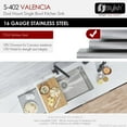 thumbnail image 4 of Stylish Dual Mount 31" Stainless Steel Single Bowl Kitchen Sink with Strainer S-402, 4 of 11
