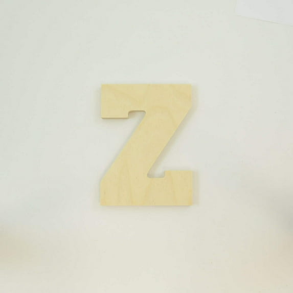 Package of 1, 16 Inch X 3/4" Thickness Baltic Birch Wood Letter Z in The Collegiate Font, Thick for Art & Craft Project, Made in USA
