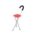 thumbnail image 2 of Taburete plegable de exterior con asiento de caña y asa cómoda, fabricado en acero inoxidable. cuadrado rojo, 2 of 9
