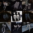 thumbnail image 4 of Pendientes de circonita de nicho de lujo ligero de alta gama de Corea del Sur Pendientes elegantes Pendientes simples retro, 4 of 6