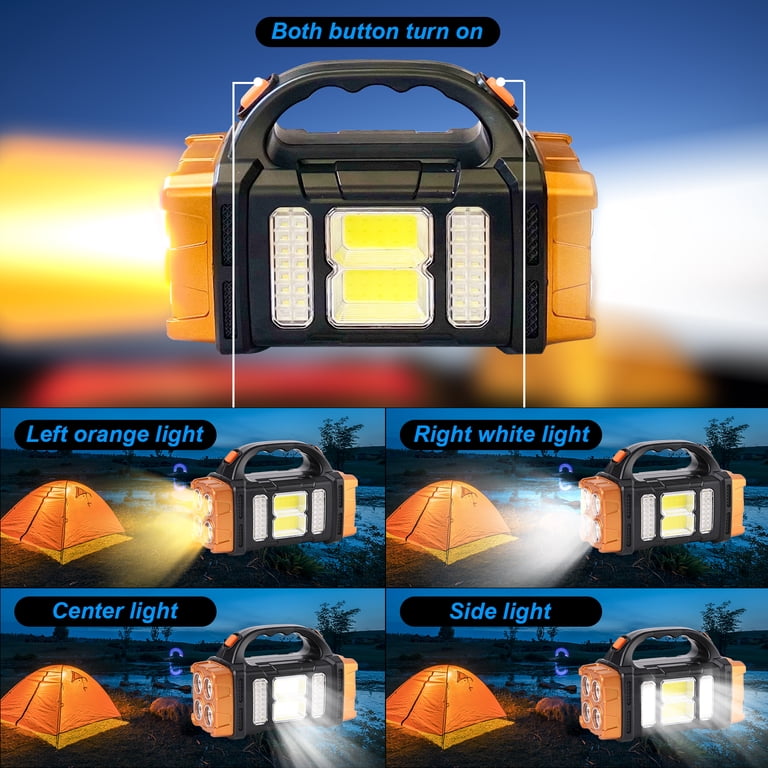 2 way rechargeable flashlight 2Pack Flashlights, 100000 High Lumens Super Bright Led Tactical with 5 Modes, High Power Waterproof Dual Button/Dual interfaceFlashlight for Emergency, Outdoor, Camping resistant construction YANSUN 2000 Lumen Rechargeable LED