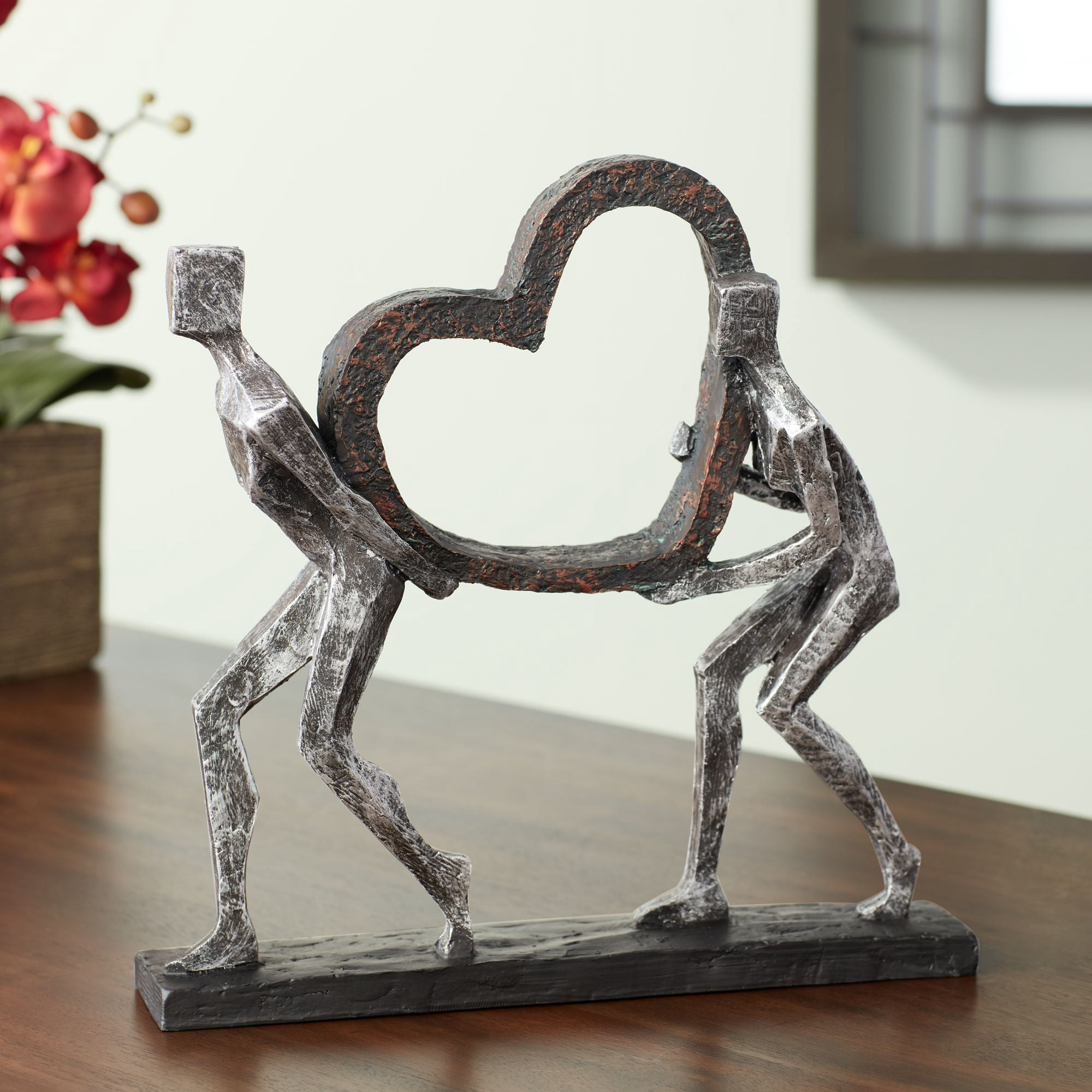 Dahlia Studios The Weight of Love 12" High Figurines and Heart