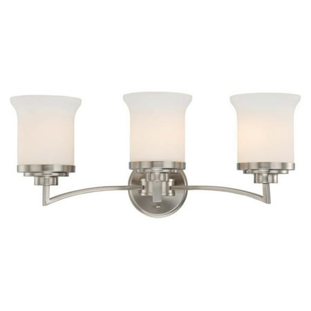 - 3 Light - Vanity - Fixture - Satin White Glass
