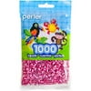 Perler Striped Beads 1000/Pkg-Raspberry Pearl