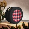 thumbnail image 6 of Yiaed Heart Plaid Print Travel Jewelry Case Bridesmaid Gift Boxes Jewelry Travel Organizer Small Round Jewelry Box Mini Storage-Black, 6 of 7