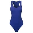 thumbnail image 2 of A2Y Women's Fashion Basic Premium Cotton Racerback Tank Body Suit Bright Blue M, 2 of 5