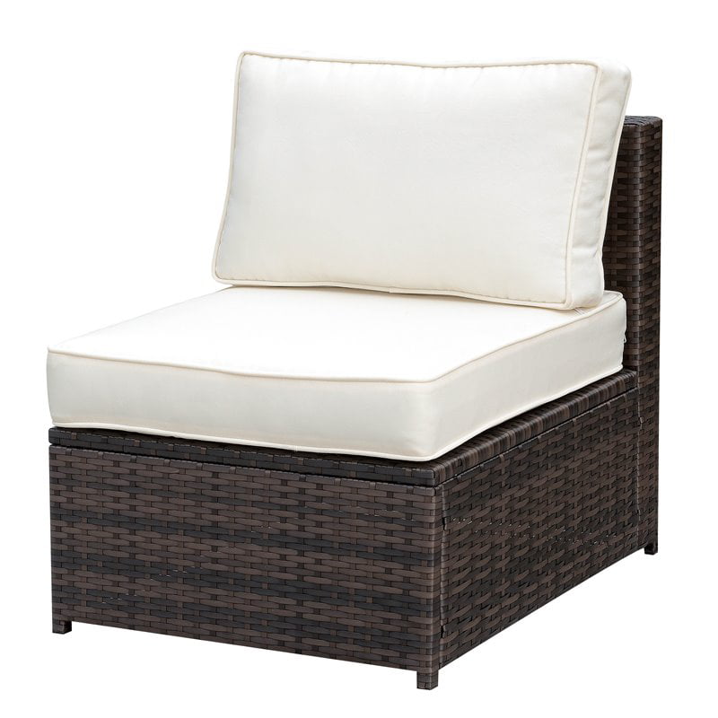 Furniture Of America Daley Rattan Patio, Brown Armless Chair