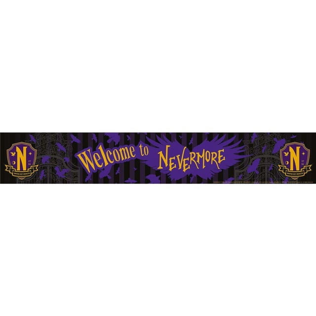Wednesday Panneau de Porte en Bois Welcome To Nevermore