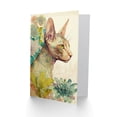 thumbnail image 2 of Sphynx Cat with Floral Tattoo in Flower Blooms Colourful Modern Watercolour Illustration Art Birthday Greeting Card Plus Envelope Blank inside, 2 of 3