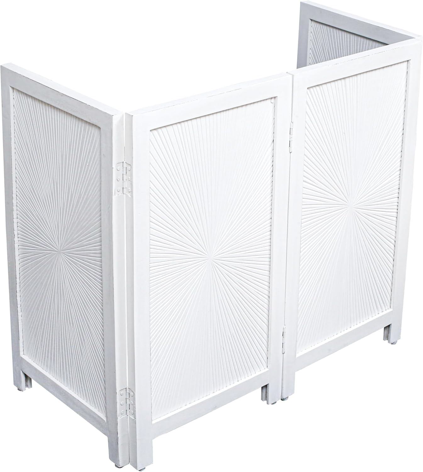 Bedding Craft Solid Wood Foldable 4 Panel Indoor Pet Gate, 56x28 inch, Antique White