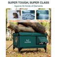 thumbnail image 2 of Clawsable Winter Elevated Outdoor Heated Cat House – Waterproof ,Insulated  Raised Base Design for Cold & Wet Protection, Dual Safety Doors, Openable Roof, Includes Heating Pad,Dark Green(S), 2 of 7