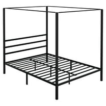 HomGarden Queen Size Metal Canopy Platform Adult 800lbs Bed Frame W/Headboard & 4 Posters