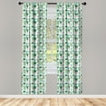thumbnail image 4 of Ambesonne Tropical Window Curtains, Cacti Flowers Dots Pattern, Each 28" W x 84" L, Jade Green and Pastel Pink, 4 of 4