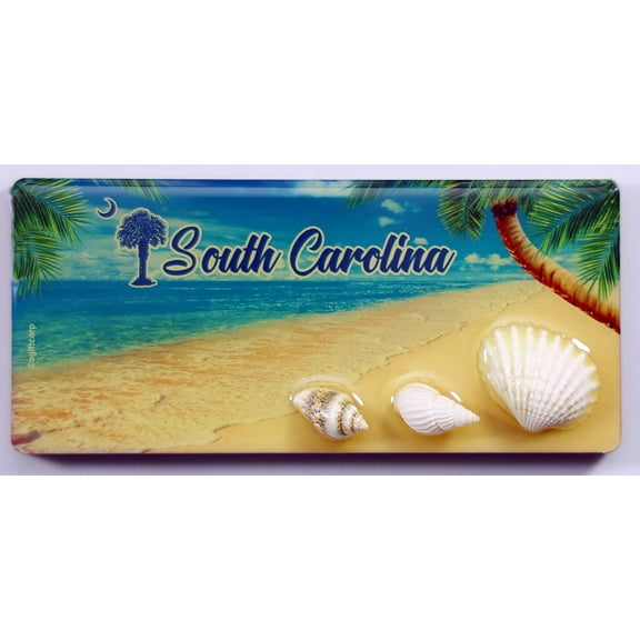 South Carolina Palm Shell MDF Magnet 4.25" x 2" x 0.25"
