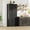 Black, variant on MAROUTE Modern Tall Freestanding Pantry Cabinet – 70" x 30" x 14", 4 Doors, Adjustable Shelves, Brown