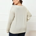 thumbnail image 4 of Plus Size Tops for Women Trendy Cross V Neck Long Sleeve T Shirts Solid Casual Loose Comfy Ladies Fall Blouse Tees, 4 of 7