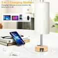 thumbnail image 2 of Touch Bedside Table Lamps Set - 3 Way Dimmable with USB C/ Ports, AC Outlet, Wood Base for Bedroom, Office, Dorm, 2 of 8