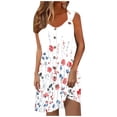 thumbnail image 1 of Ovzne Robes d'Été pour Femmes Robe d'Été pour Femmes Printemps et Été Vacances Boutonnée Col en V à Bretelles Robe Haut Grande Taille Robe Maxi Imprimée Liquidation, 1 of 6