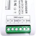 thumbnail image 4 of Mini 4 Channel DMX Decoder,RGBW DMX Decoder,16A RGB RGBW LED Strip Controller DMX 512 Decoder for LED Strip Module Dimmer Driver LED Decoder Controller DC9-24V, 4 of 5
